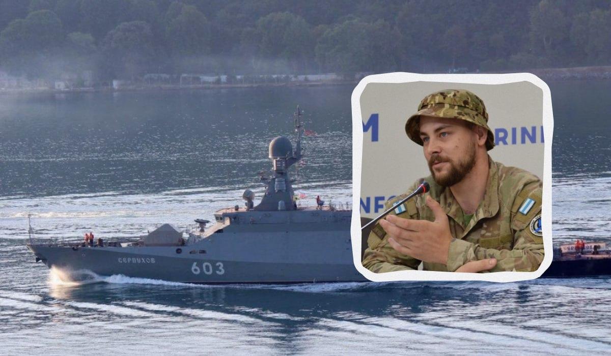 В поджоге корабля РФ “Серпухов” признался россиянин, который перешел на сторону Украины: детали