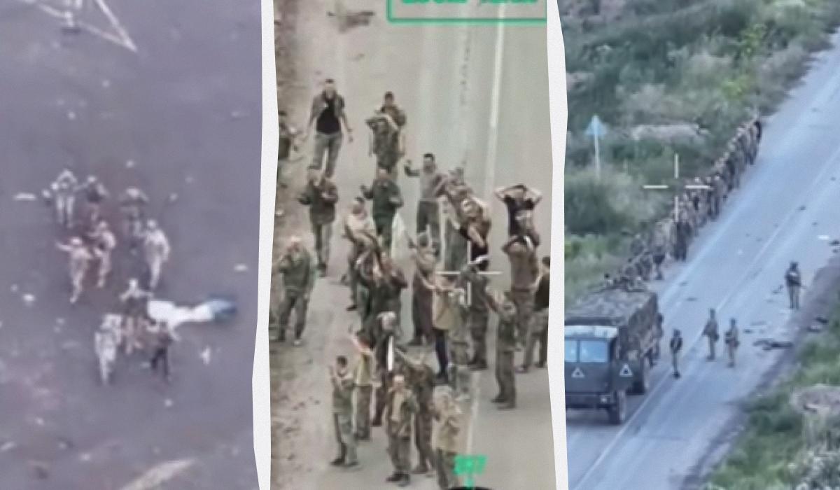 Появились кадры сдачи россиян в плен на КПП “Суджа” (видео)