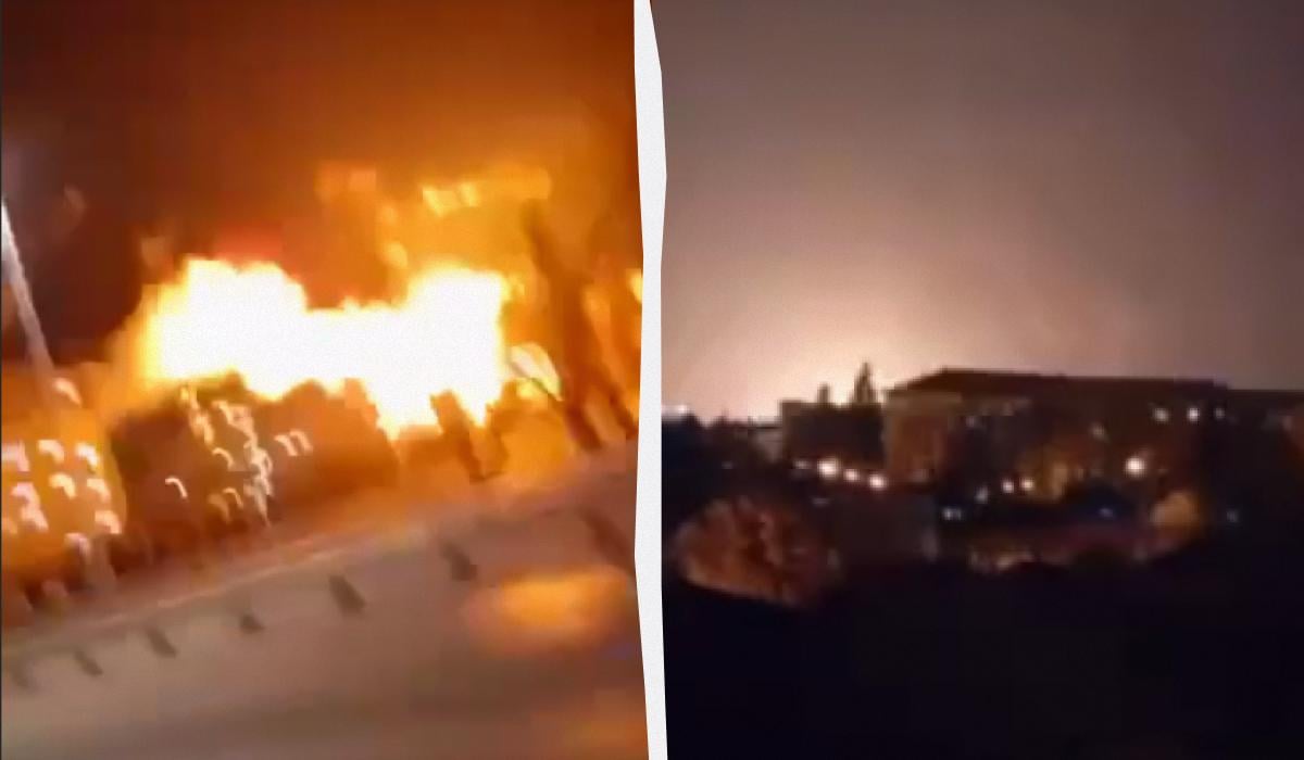 В российском приграничье взрывы, на одном из мест “прилета” пожар (видео)