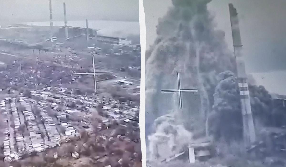 Россияне “стирают в ноль” Курахово: опубликовано видео прилета авиабомбы в ТЭС