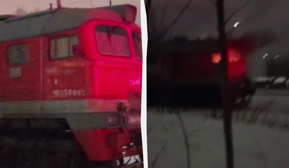 В Санкт-Петербурге сожгли локомотив, который “таскал” российское оружие и технику (видео)