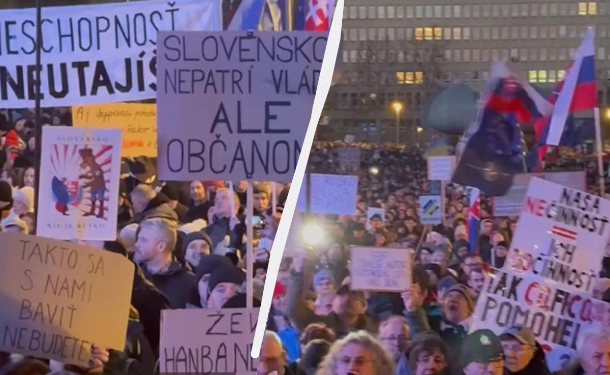 В Словакии тысячи людей вышли на протесты против пророссийской политики Фицо