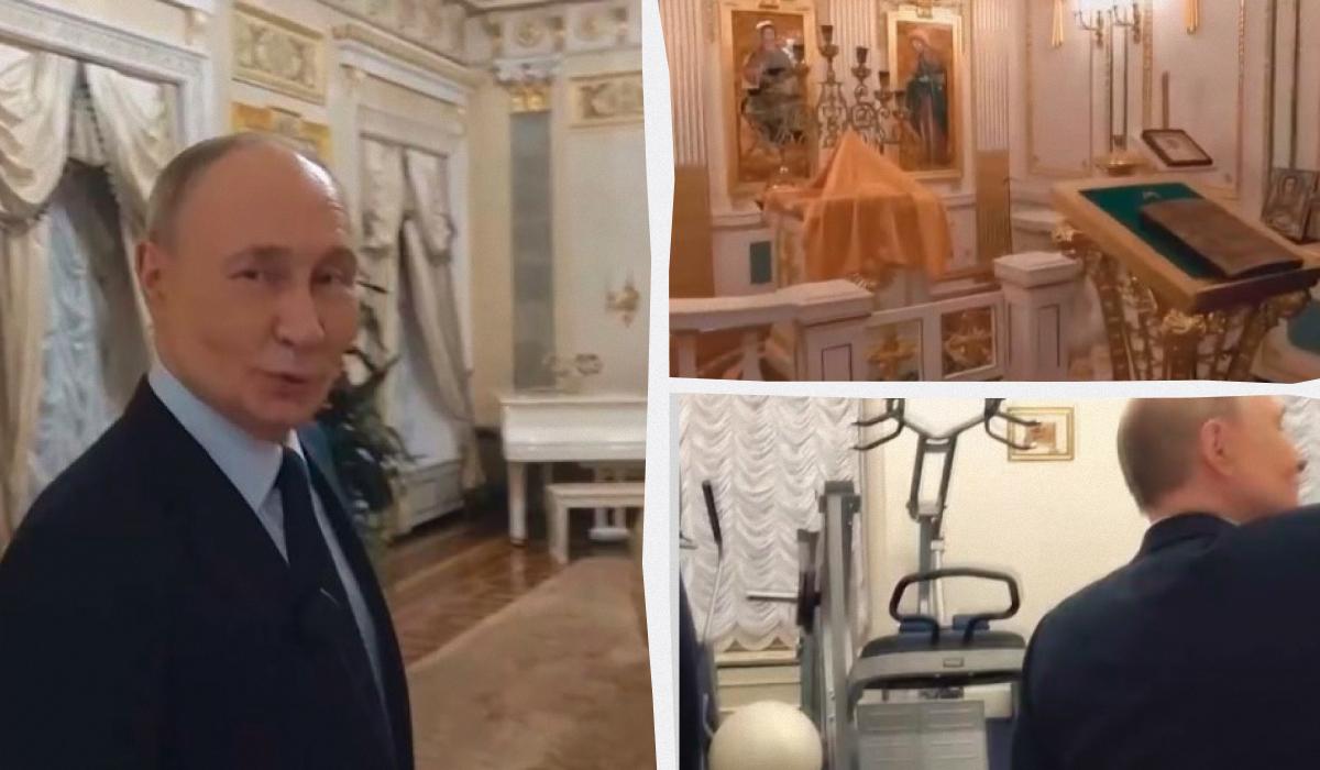 Тренажерный зал, часовня и пианино: Путин показал свою квартиру в Кремле (видео)