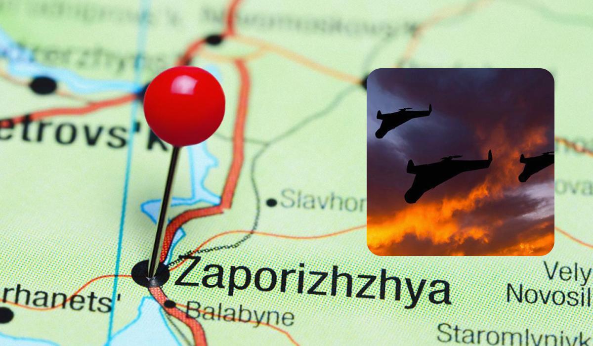 На Запорожье налетели группы дронов, в городе пожар