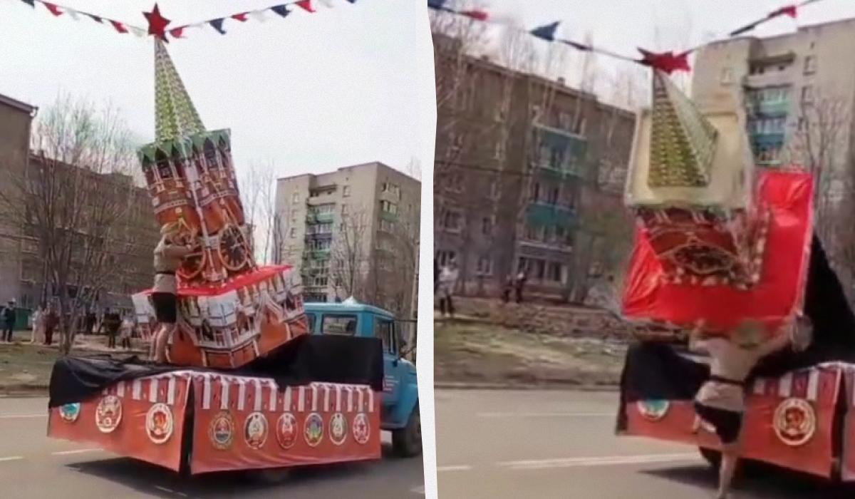 “Победобесие” пошло не по плану: в России “Кремль” рухнул на участницу парада (видео)