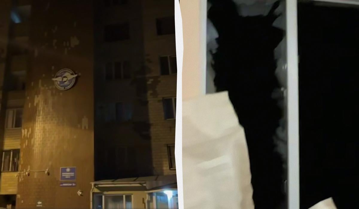В Киеве повреждено общежитие авиационного института (видео)