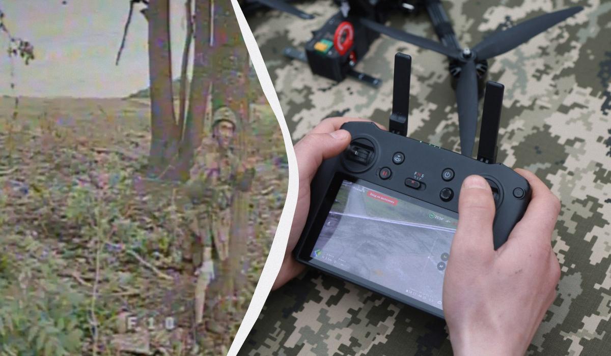 Украинские бойцы захватили в плен оккупанта с помощью FPV-дрона (видео)
