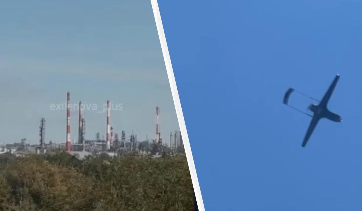Дроны ударили по российскому НПЗ в 1400 км от границы (видео)