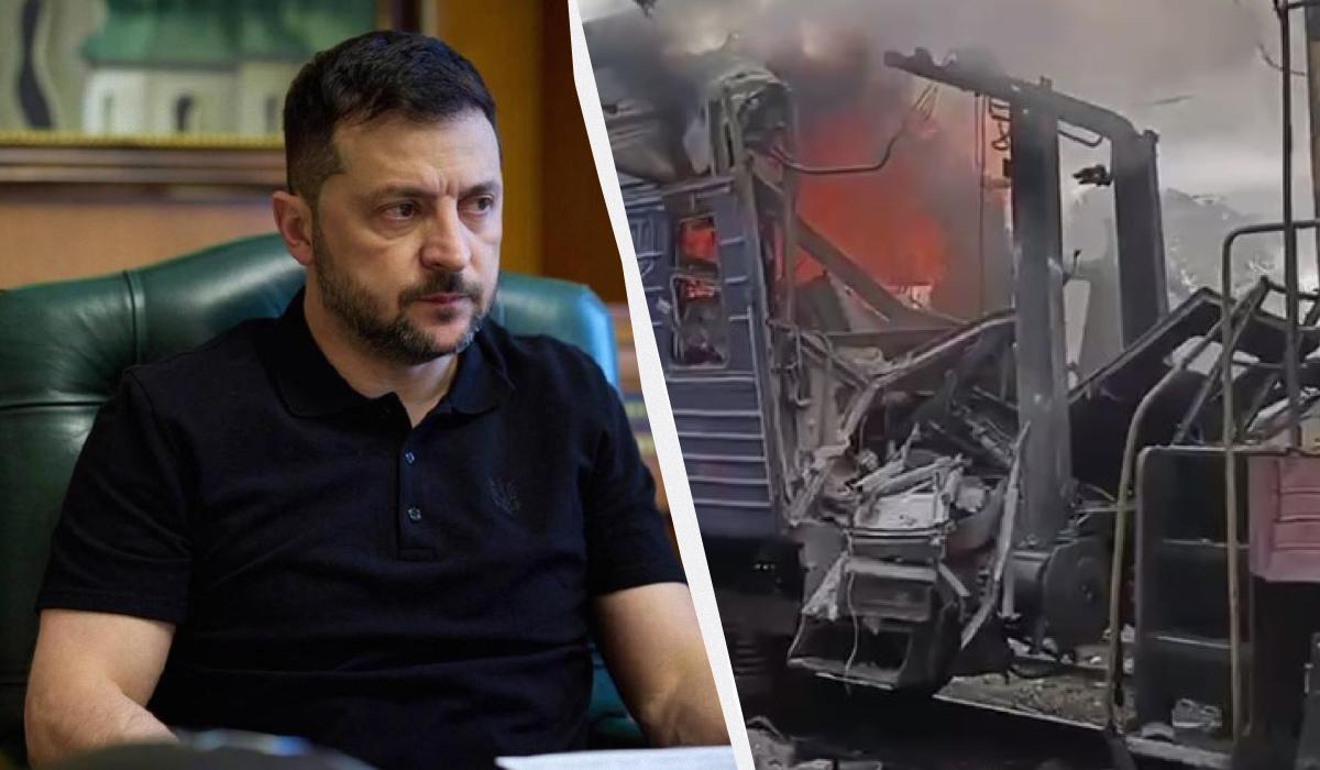 Удар по пассажирскому поезду в Шостке: Зеленский показал последствия атаки (видео)