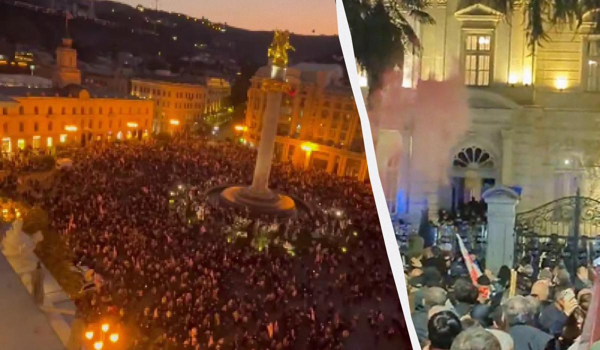 Антиправительственные протестующие в Тбилиси штурмуют президентский дворец