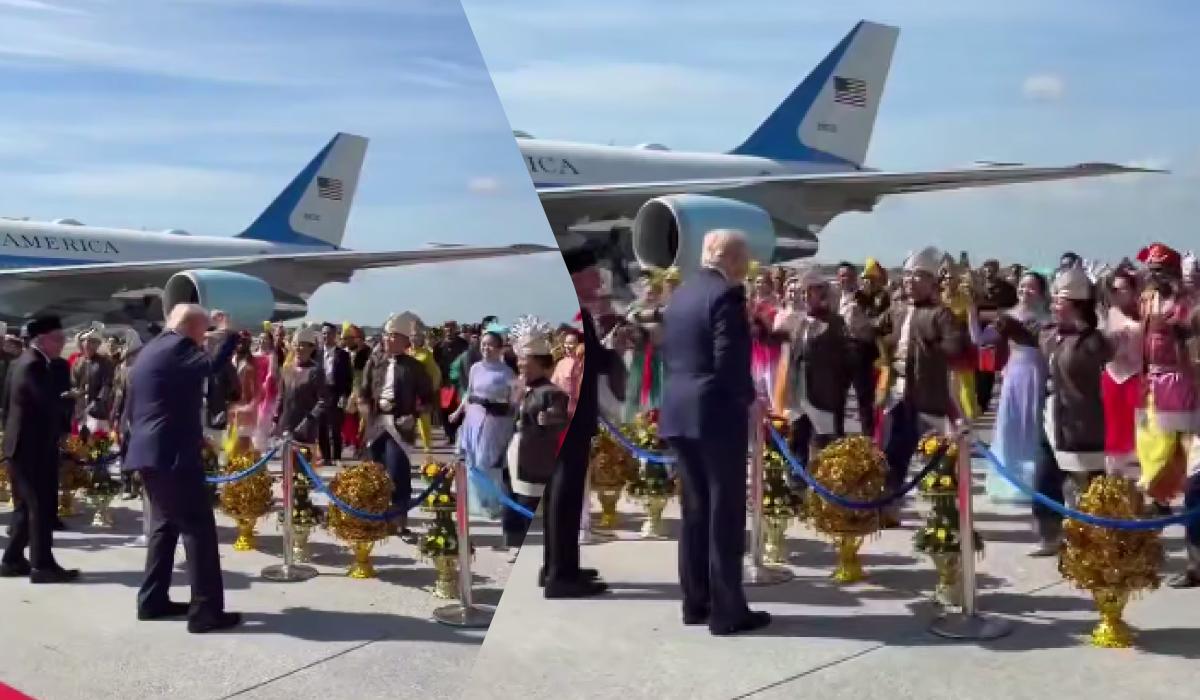 Трамп “зажег” прямо на аэродроме по прибытию в Малайзию (видео)