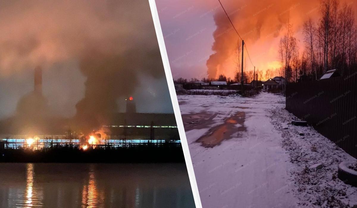 Дроны ударили по электростанции под Москвой: бушует пожар (видео)