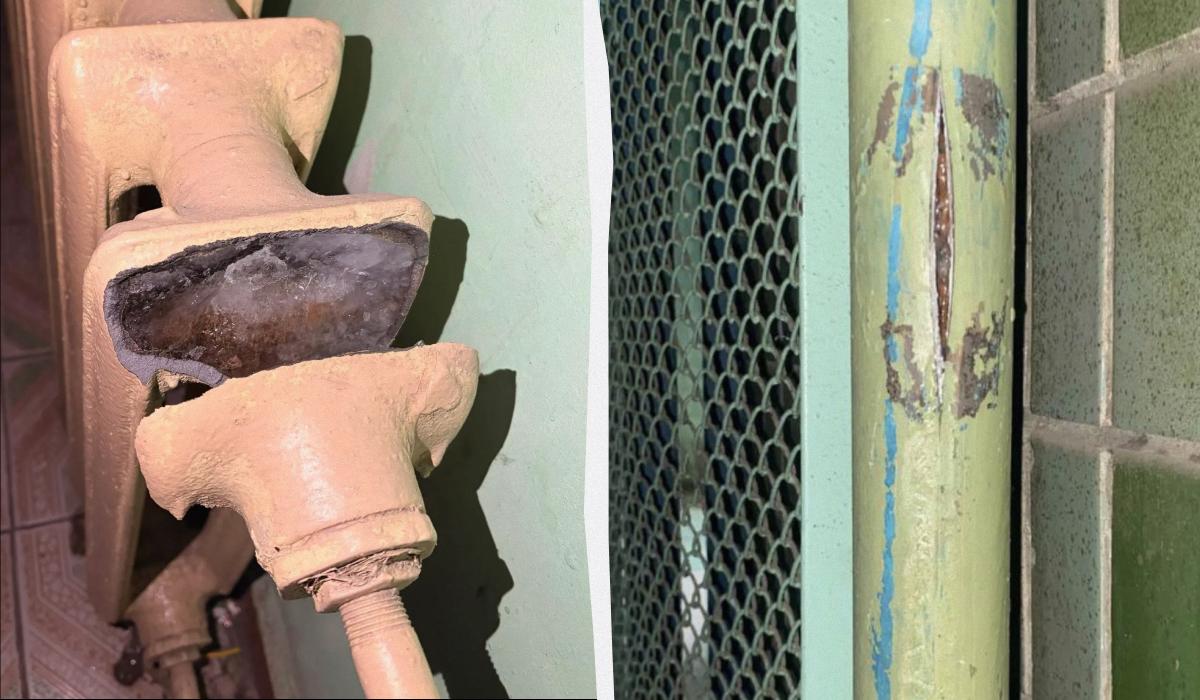 В Киеве из-за отсутствия отопления разрываются трубы, на окнах квартир появился лед (фото)