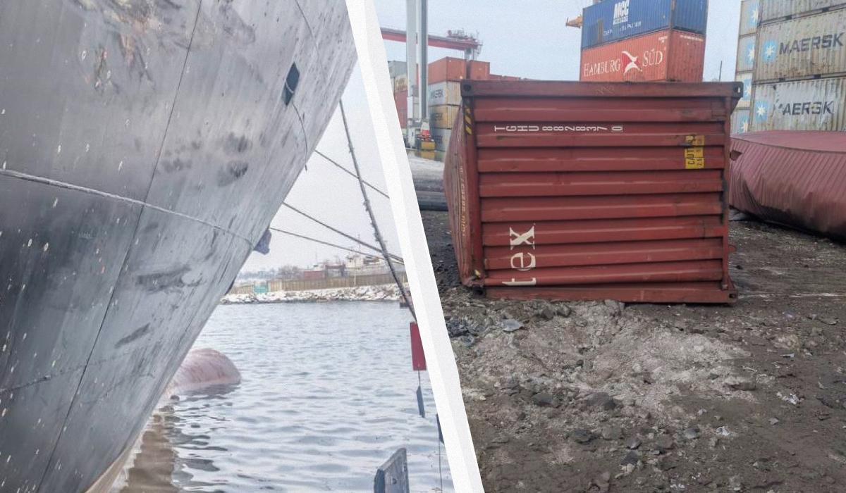 В результате удара баллистикой по порту “Черноморск” произошла утечка масла, есть раненый