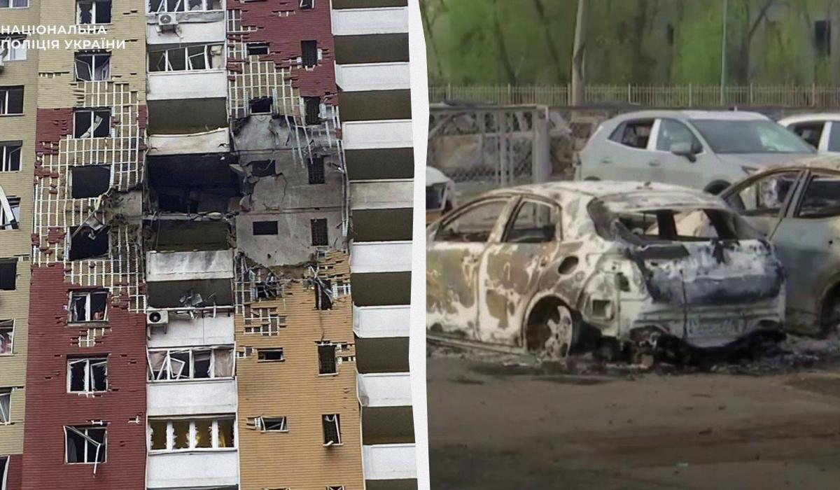 Разрушенные квартиры и десятки авто: ужасные последствия атаки на Киев (фото, видео)
