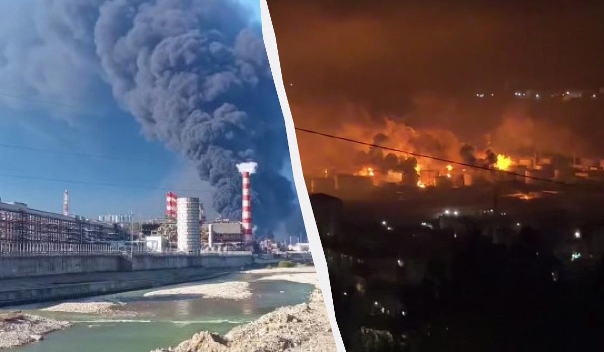 Дроны вновь атаковали НПЗ в российском Туапсе, там бушует сильный пожар (видео)