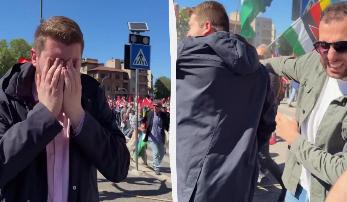 В Италии напали на активистов с украинскими флагами